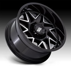 Moto Metal MO812BD Turbine Machined Gloss Black Custom Truck Wheels 2